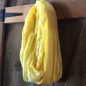 Rickis Yellow Sheer Textured Infinity Scarf